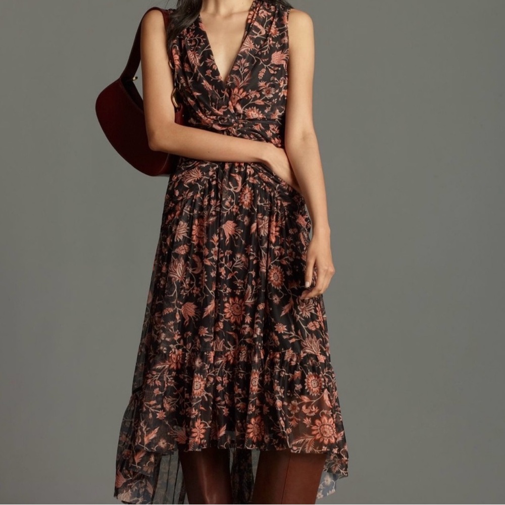 Anthropologie Floral Sleeveless Dress